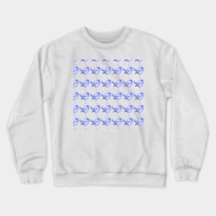 Blue Bird Pattern in Blue Watercolor Crewneck Sweatshirt